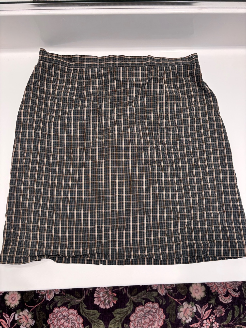 GAP Black and Beige Plaid Mini Skirt
